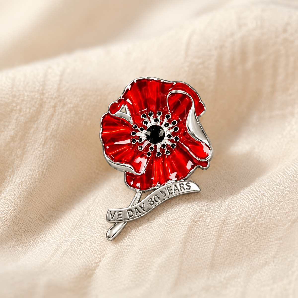 HeritageGlow – VE Day 80 Poppy Brooch