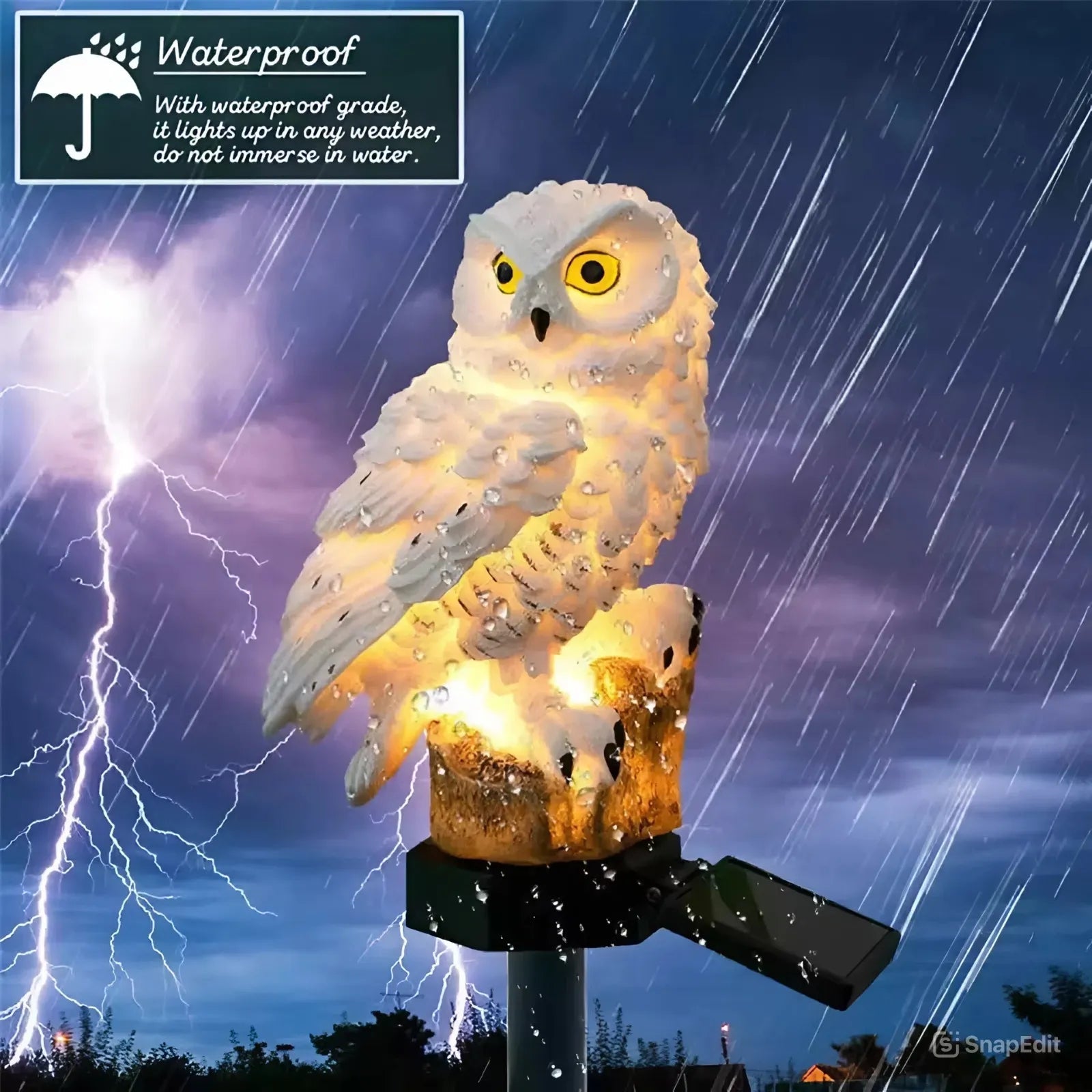 GlowGuard – Solar Owl Garden Light