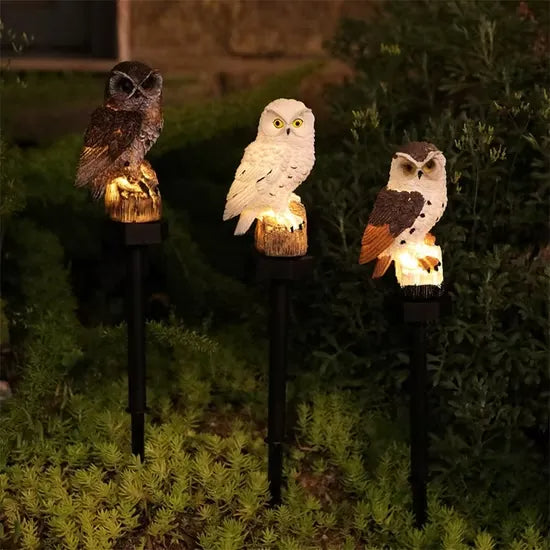 GlowGuard – Solar Owl Garden Light