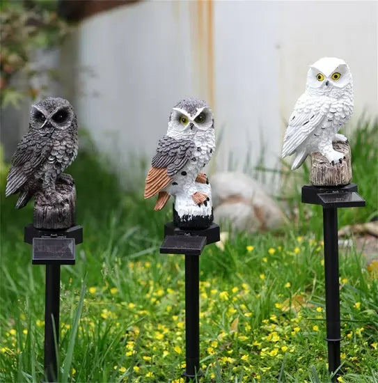 GlowGuard – Solar Owl Garden Light
