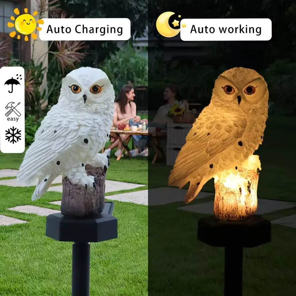 GlowGuard – Solar Owl Garden Light