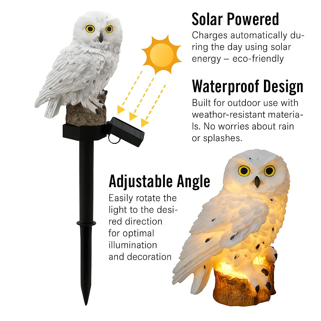 GlowGuard – Solar Owl Garden Light