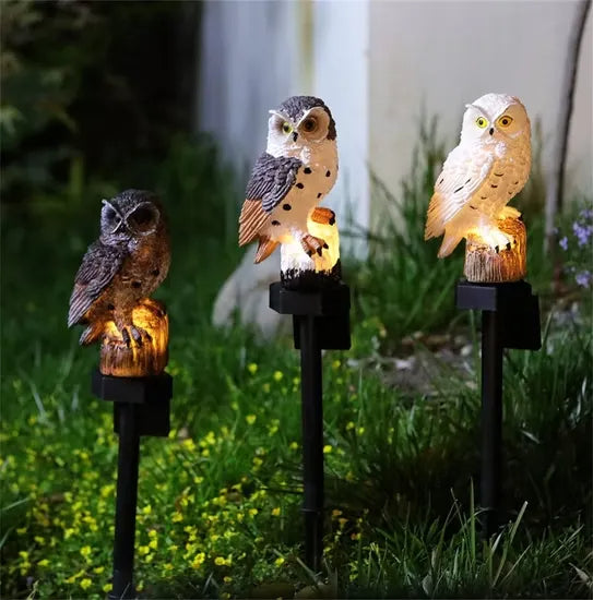 GlowGuard – Solar Owl Garden Light