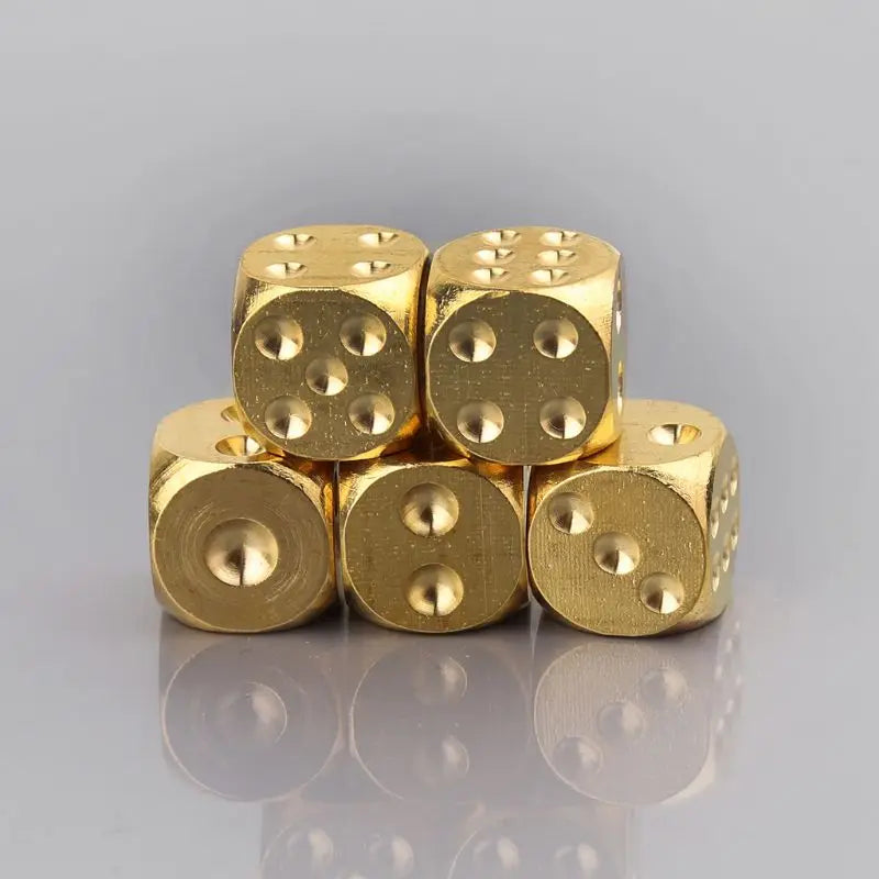 GoldenForge – High Roller Solid Brass Dice