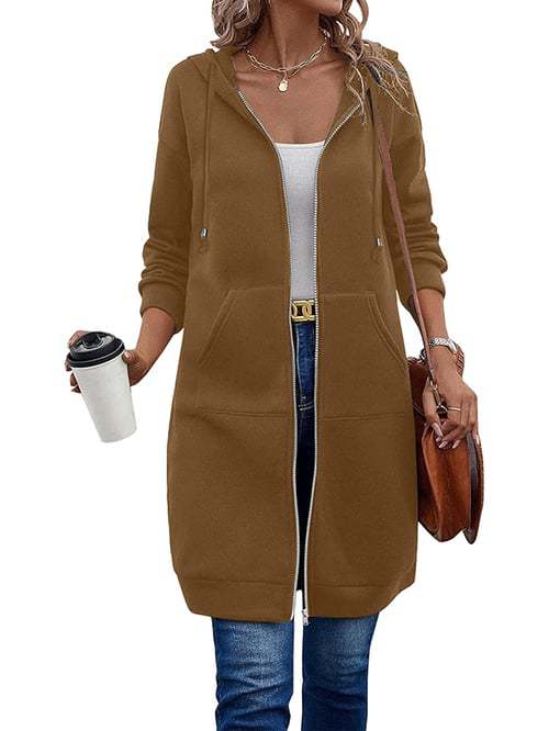 CozyHaven – Women’s Long Zip-Up Fleece Hoodie