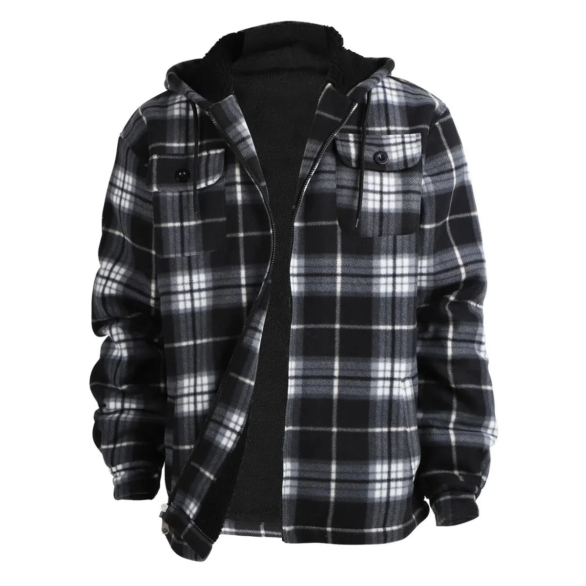 EmberLoom – Men’s Crimson Plaid Cold-Weather Jacket