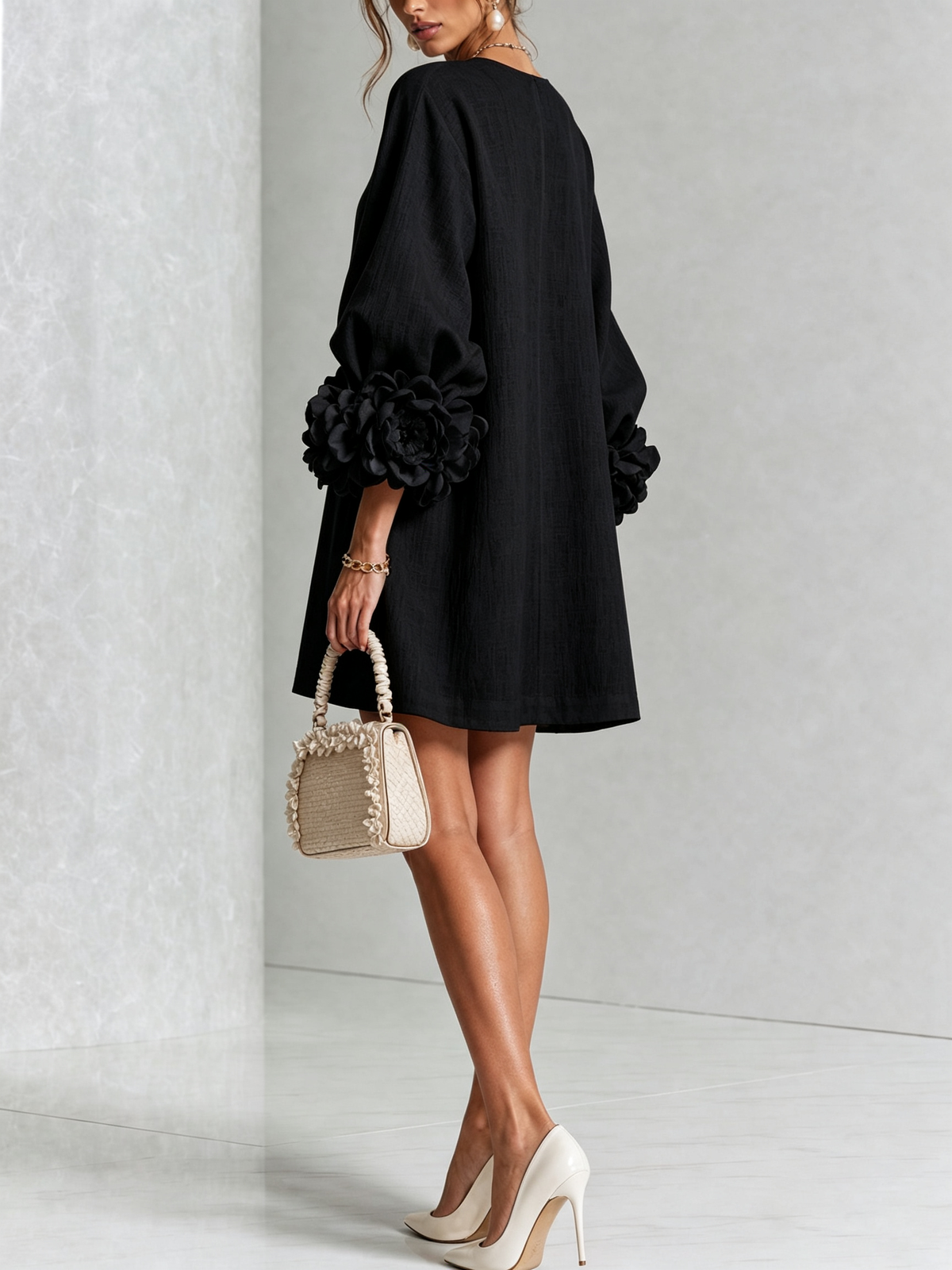 SoléaBloom – Floral Button-Down Mini Dress