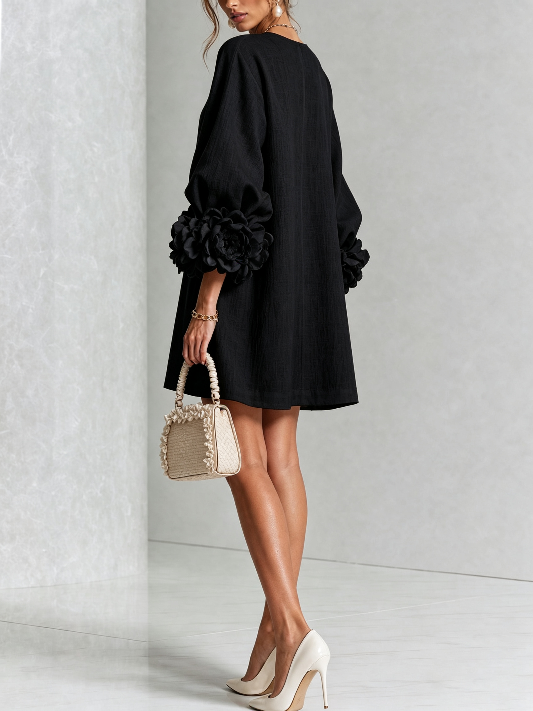 SoléaBloom – Floral Button-Down Mini Dress