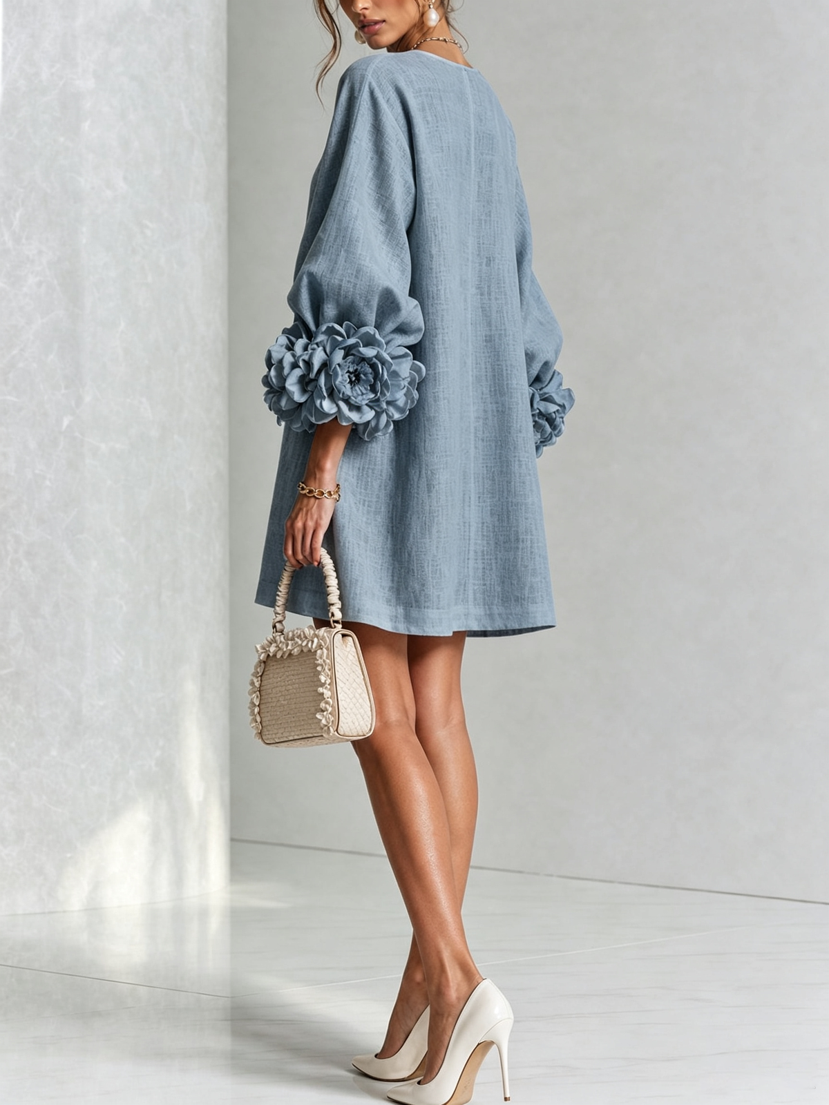 SoléaBloom – Floral Button-Down Mini Dress