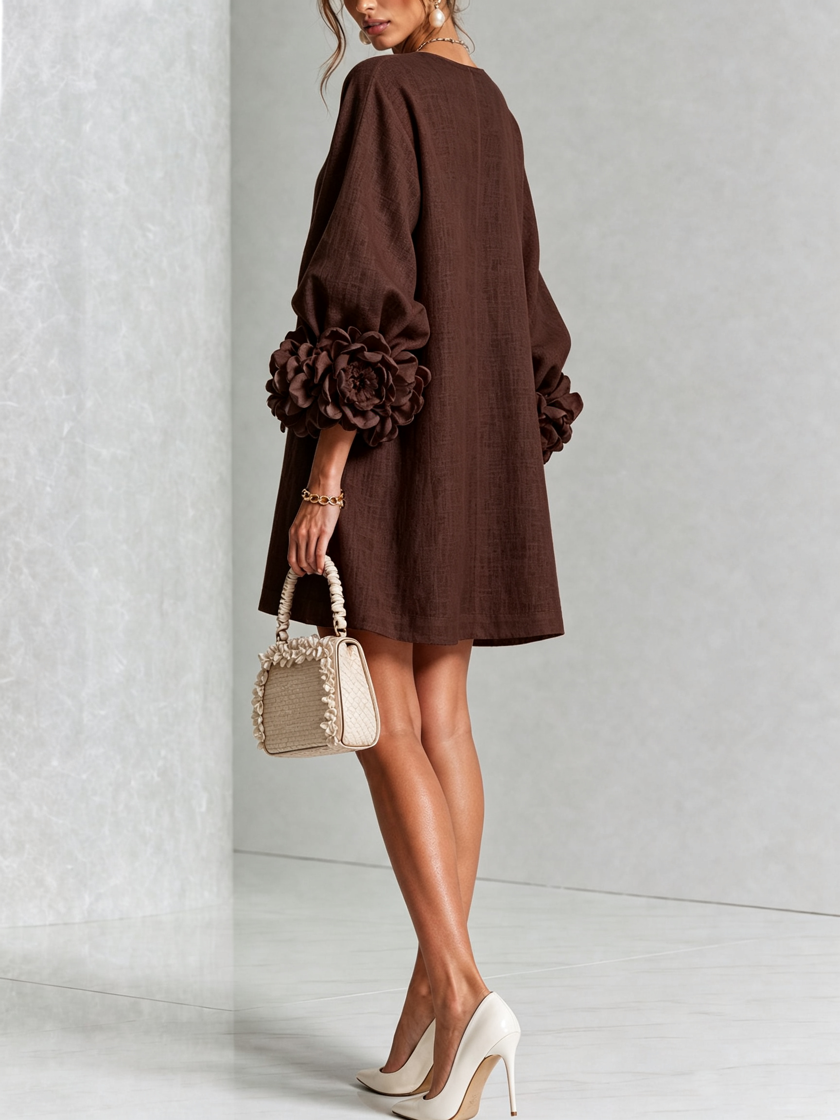 SoléaBloom – Floral Button-Down Mini Dress