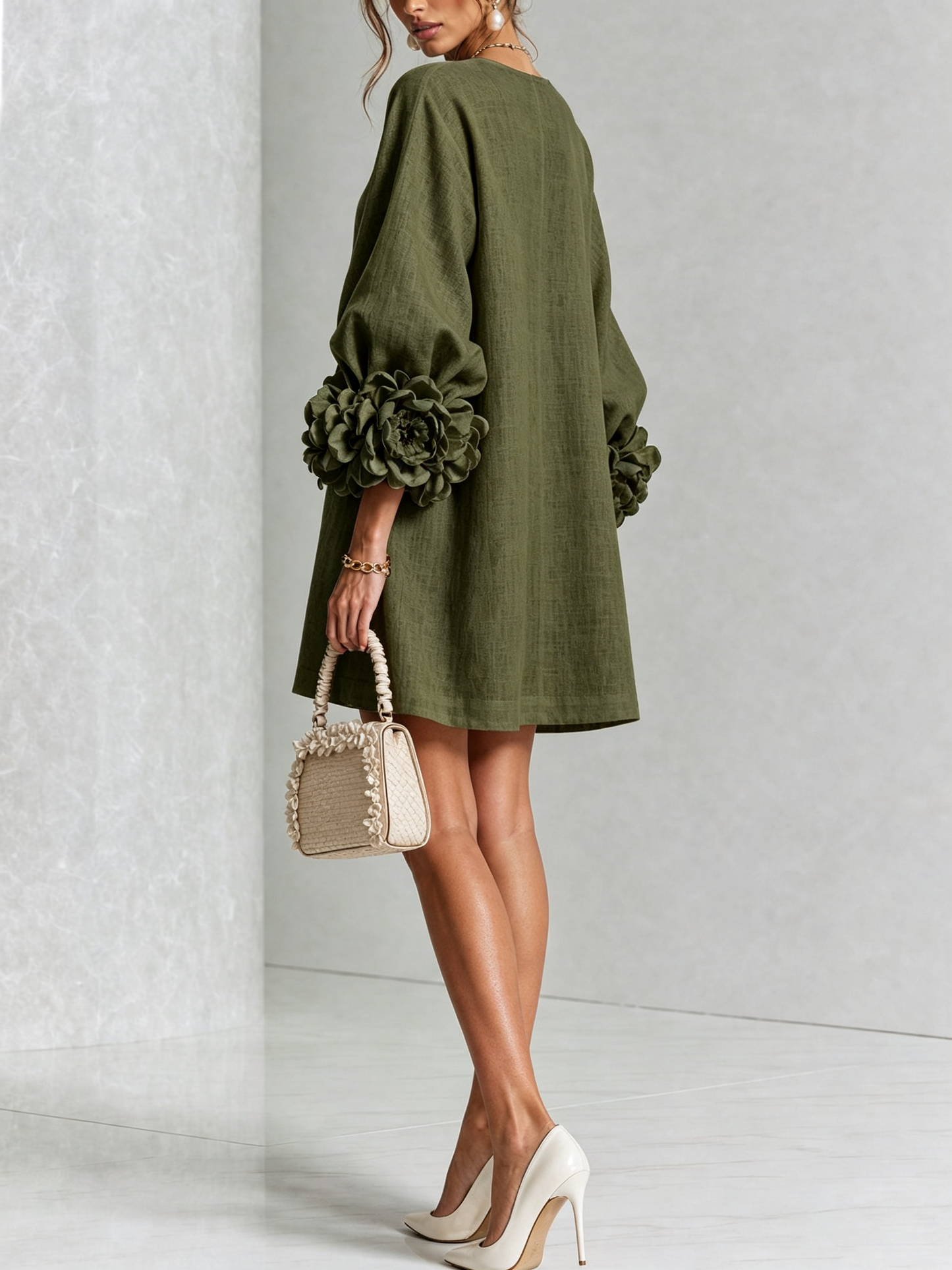 SoléaBloom – Floral Button-Down Mini Dress