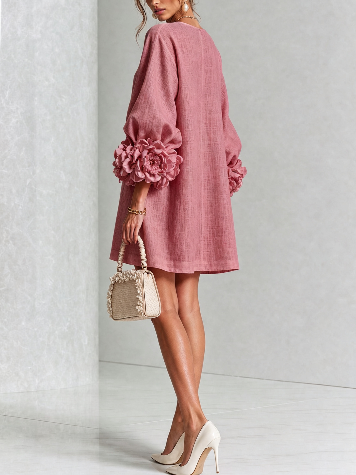 SoléaBloom – Floral Button-Down Mini Dress