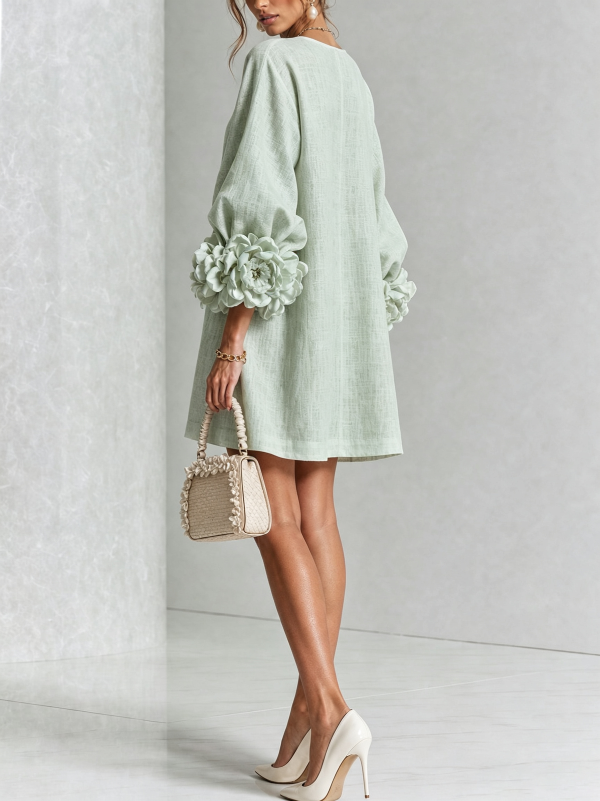 SoléaBloom – Floral Button-Down Mini Dress