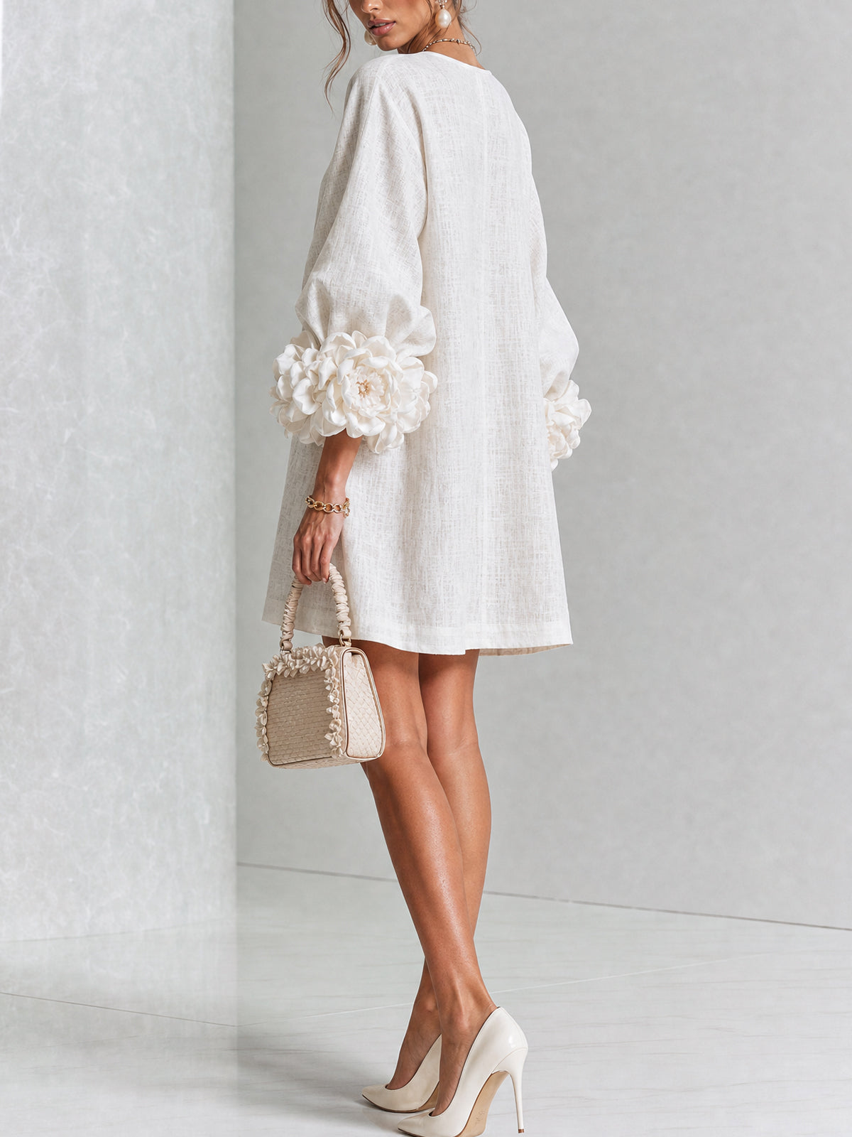 SoléaBloom – Floral Button-Down Mini Dress