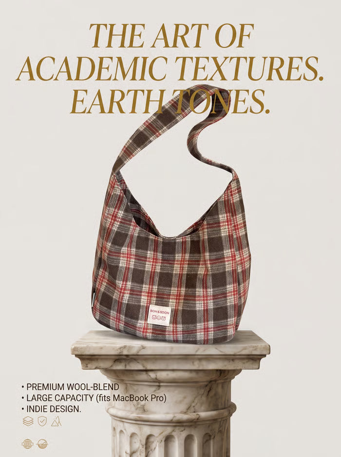 PlaidOra – Vintage Plaid Canvas 3-Way Carry Tote Bag