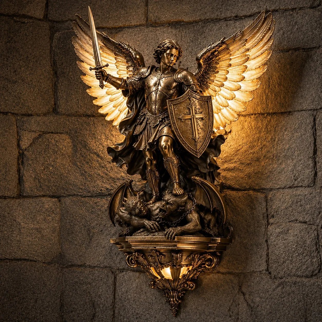 HolyShield – St. Michael Illuminated Wall Art