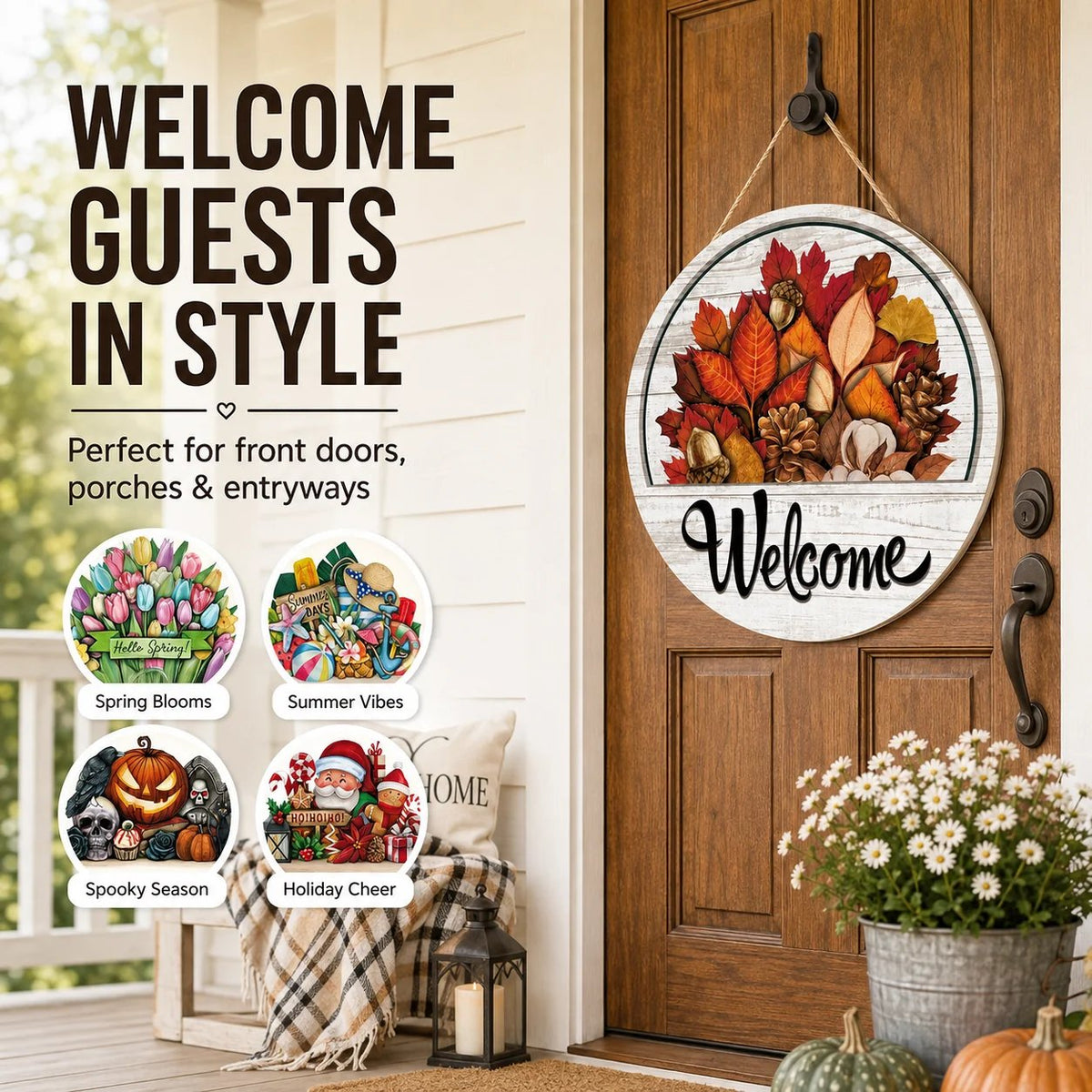 HomeHello – Interchangeable Farmhouse Door Sign
