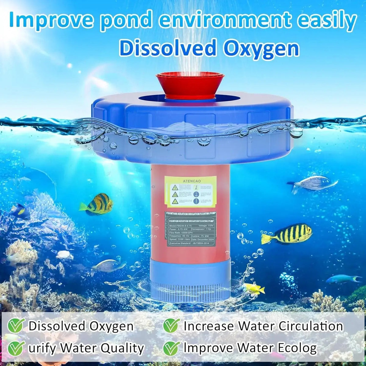 AquaCascade – Floating Pond Aeration Fountain