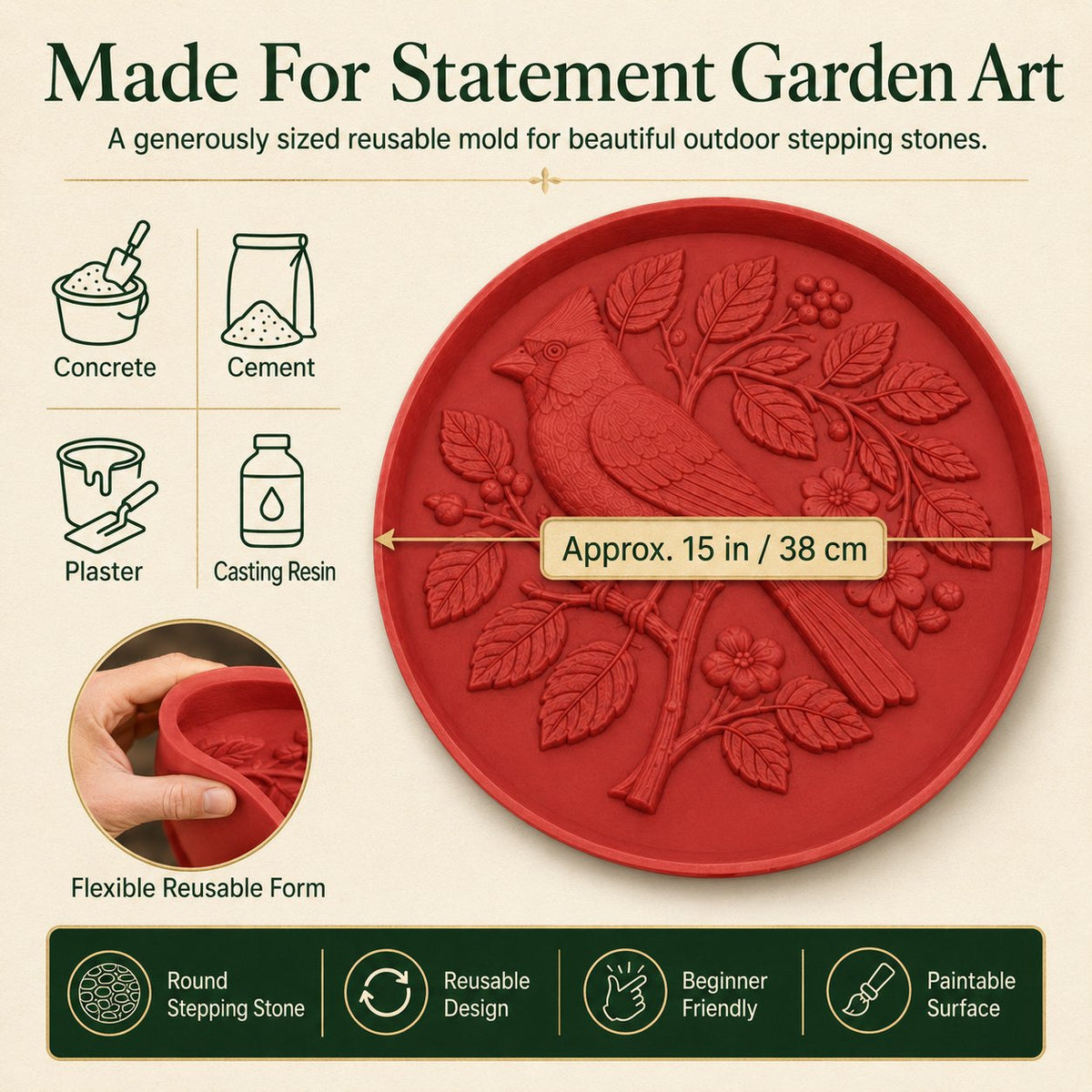 GardenMuse – Hummingbird DIY Stepping Stone Mold