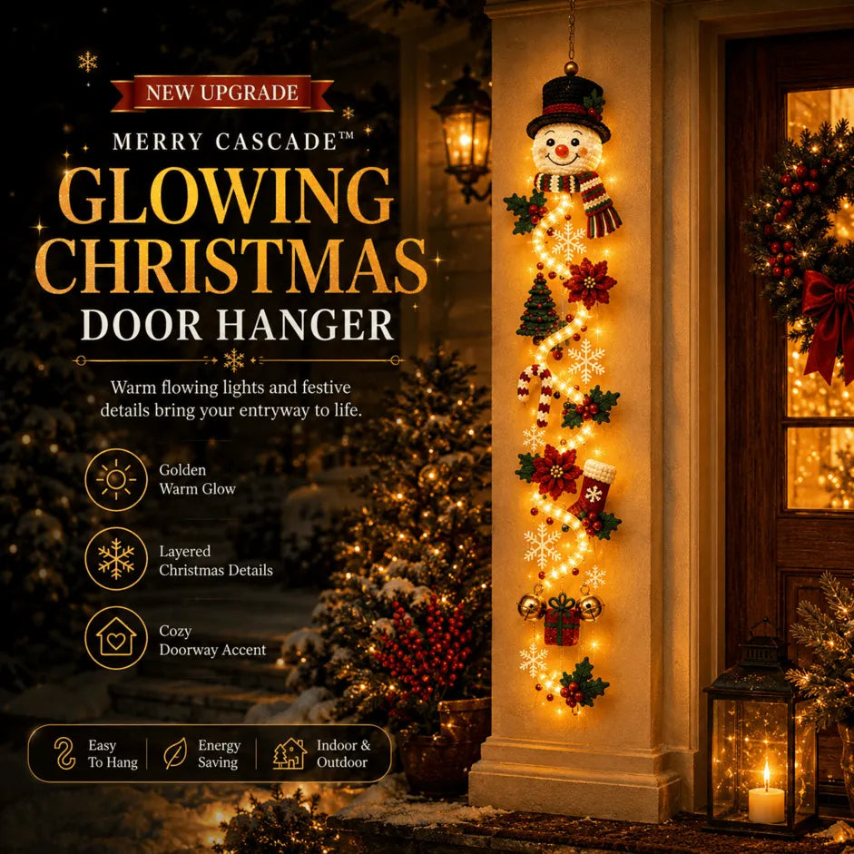 MerryGlow – Cascading Christmas Lighted Door Hanger