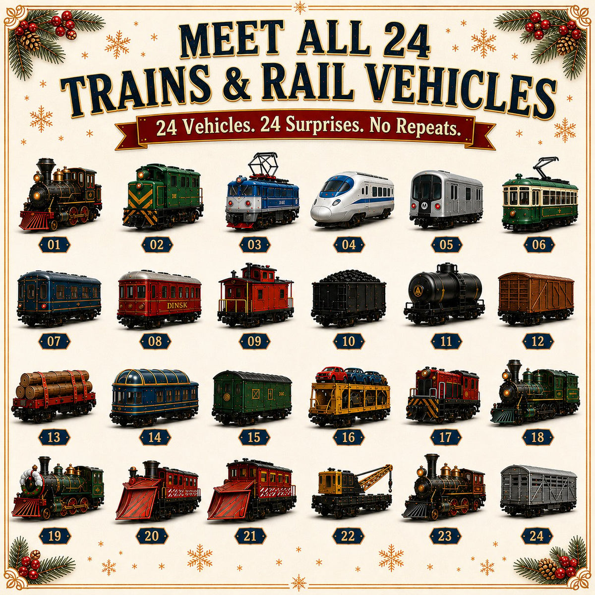 RailCrest – 24-Day Trains & Rail Vehicles Advent Calendar 2026