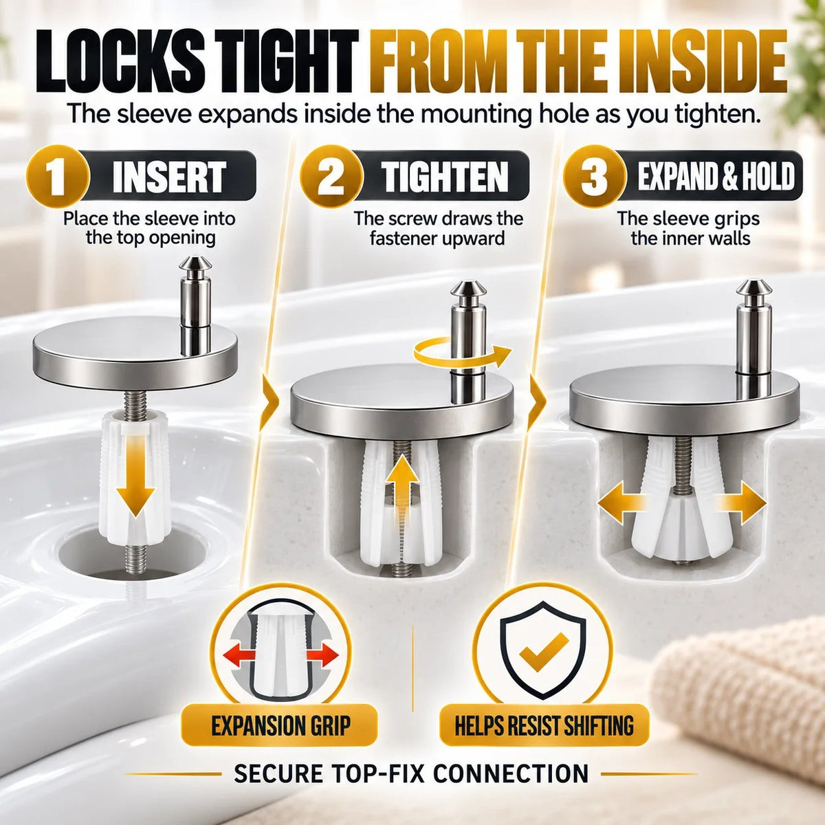 BoltOra – Top-Fix Toilet Seat Hinge Replacement Kit