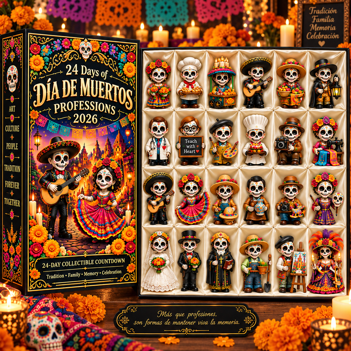 HeritageViva – 24 Unique Calavera Miniatures Countdown