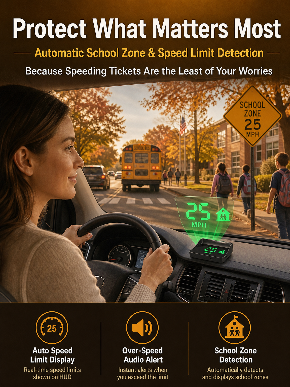 DriveSight – Smart GPS Head-Up Display Speedometer