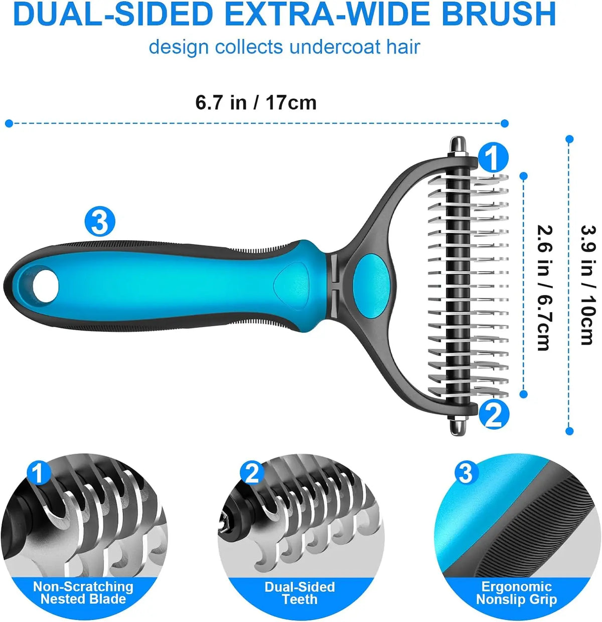 FurLuxe – Dual-Sided Pet Deshedding & Detangling Brush