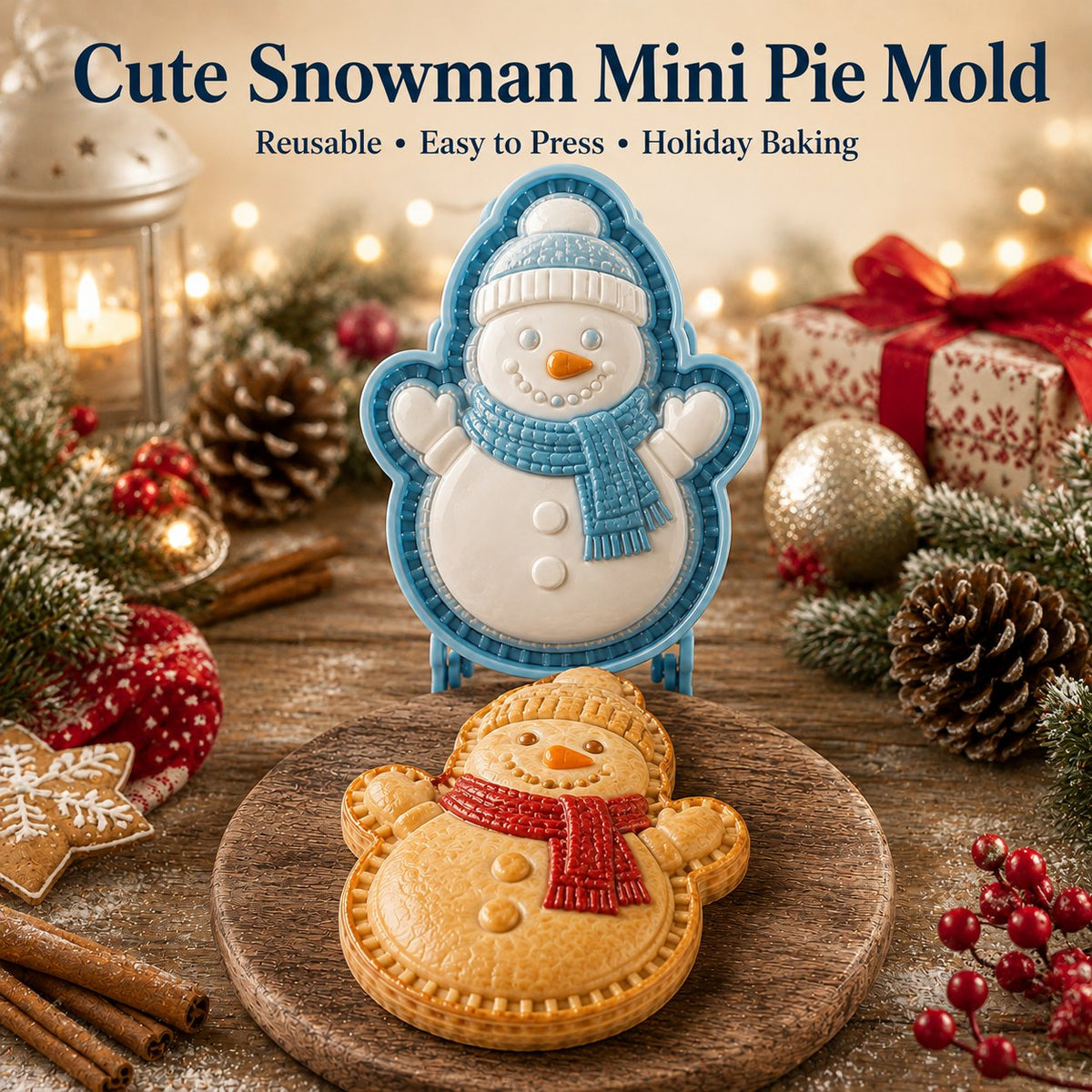 JollyBake – 16-Design Holiday Pie Mold Set
