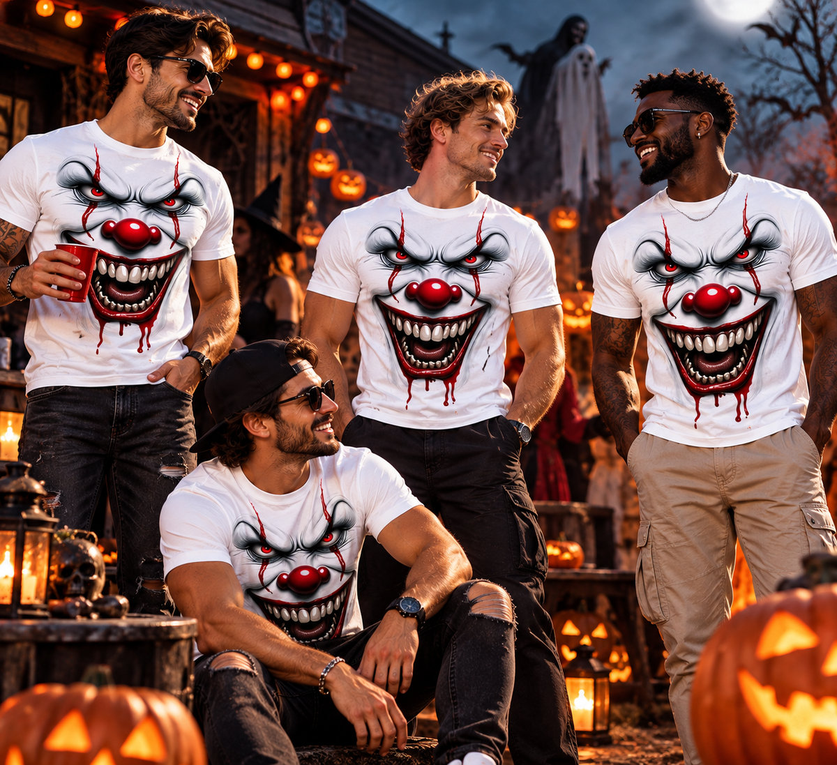 GrimVale – Men’s Horror Clown Graphic T-Shirt