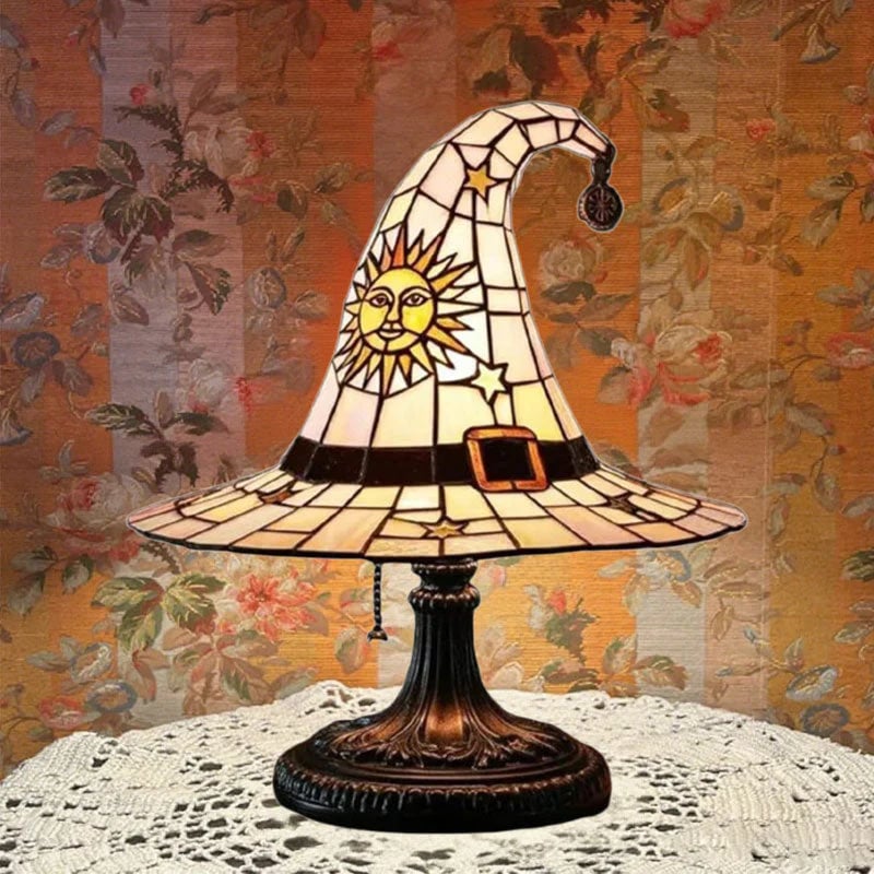 MysticGlow – Witch Hat Stained Glass Night Light