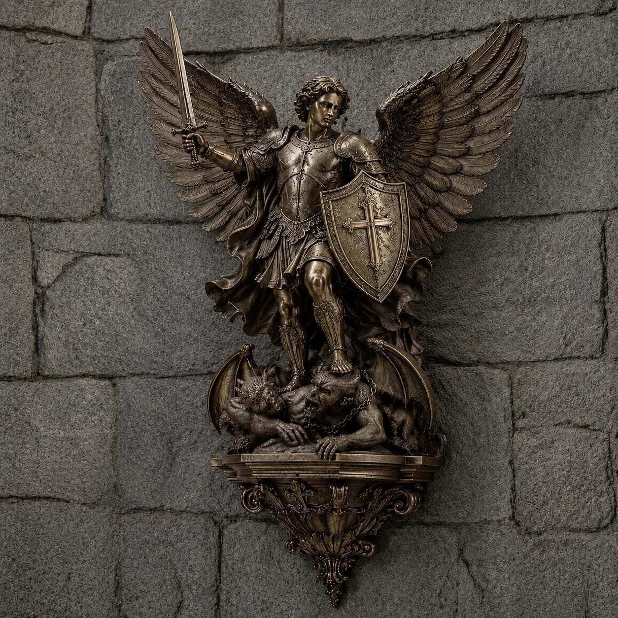 HolyShield – St. Michael Illuminated Wall Art