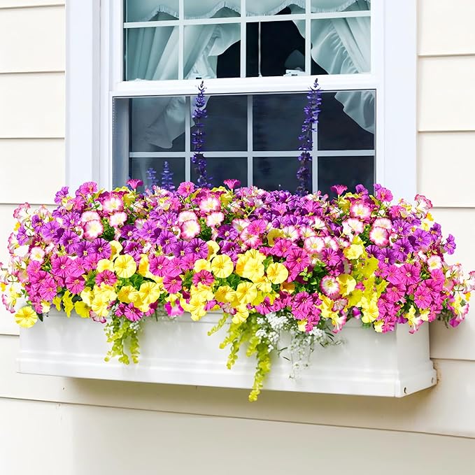 🌸 Spring Summer Home Decoration - 🌿 Fake Silk Colorful Morning Glory