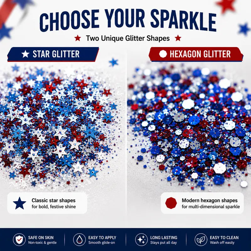 PatriotGlow – 4th Of July Glitter Sparkle Stick