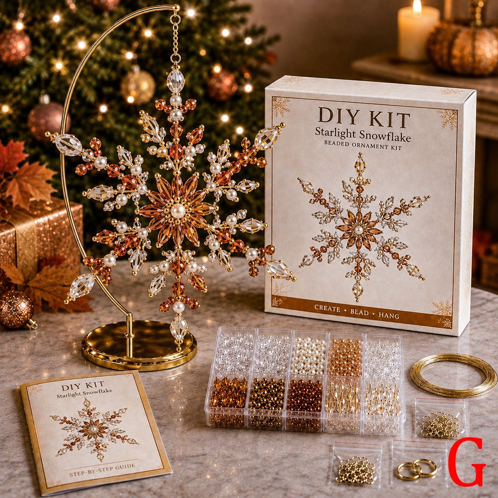 FrostLuxe – Beaded Snowflake Ornament DIY Kit