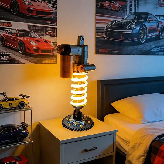 SuspensionGlow – Coil Spring LED Desk Lamp