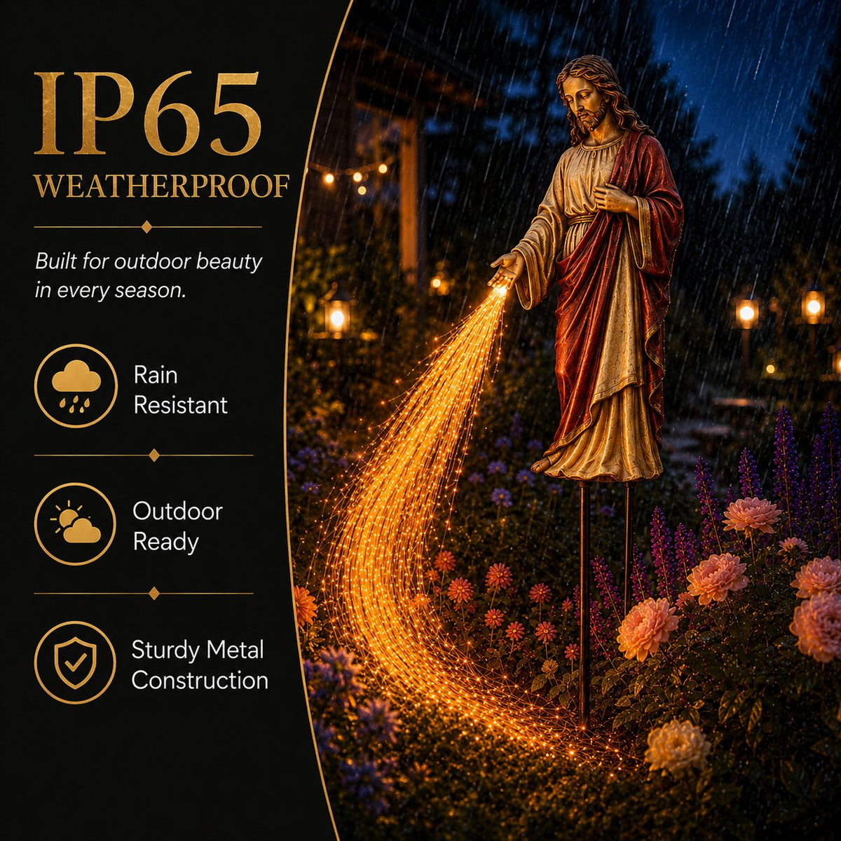 FaithGlow – Solar Jesus Fiber Optic Garden Light