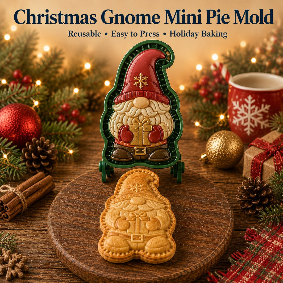 JollyBake – 16-Design Holiday Pie Mold Set