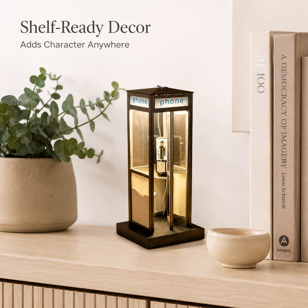 LondonGlow – Vintage Phone Booth Table Lamp