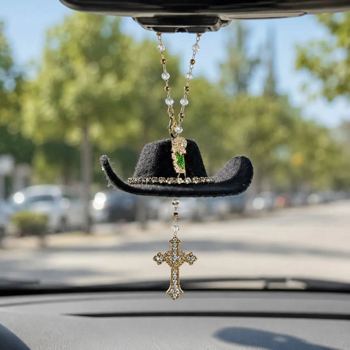 SacredMiles – Handmade Cross Car Ornament