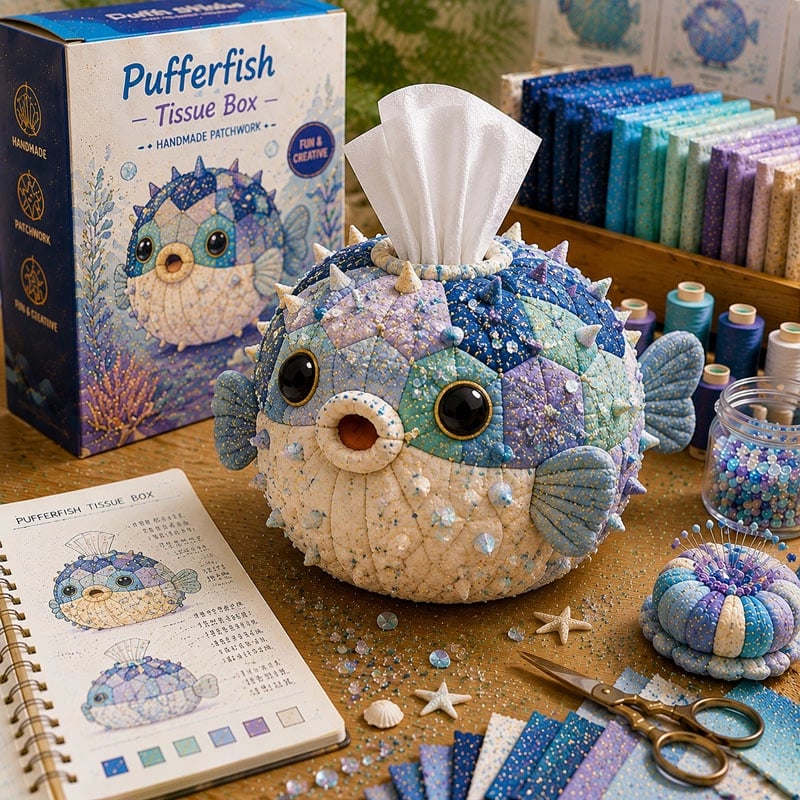 CraftHaven – DIY Quilted Sea Animal Tissue Box Kit