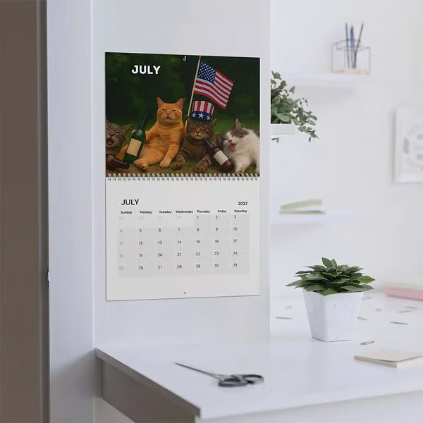 Paws & Pints – Humorous Cats 2027 Wall Calendar