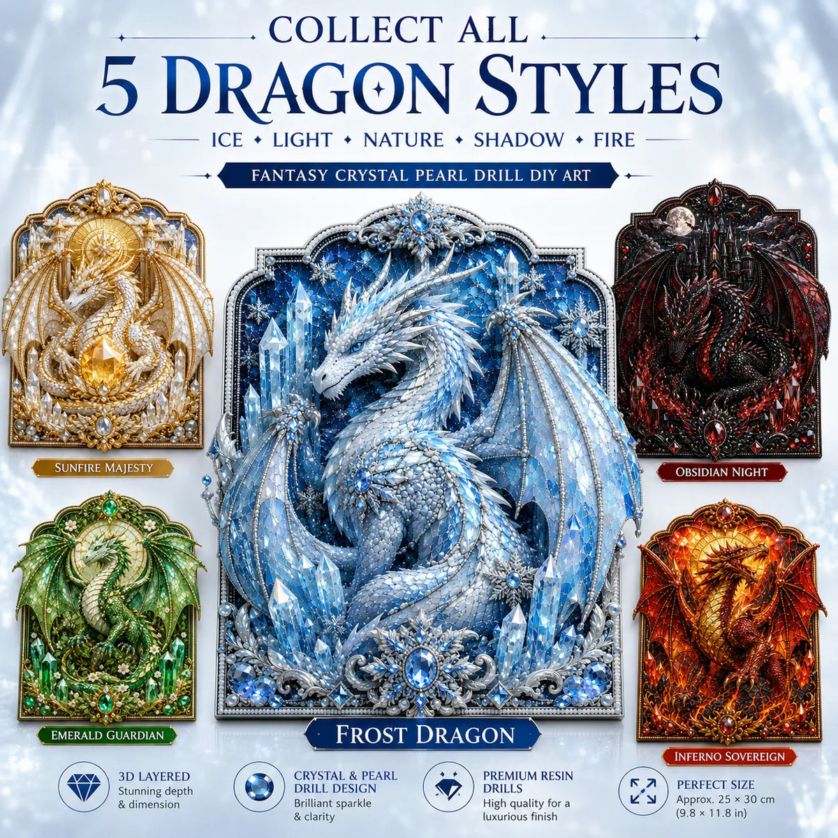 DragonCrest – 3D Fantasy Diamond Painting Kit