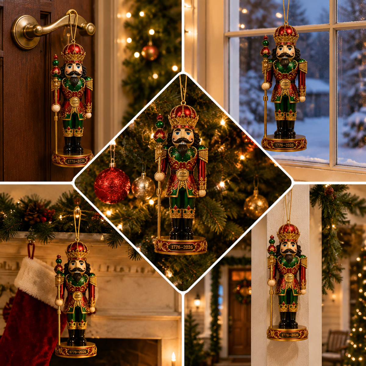FreedomKing – 250th Anniversary Patriotic Christmas Ornament