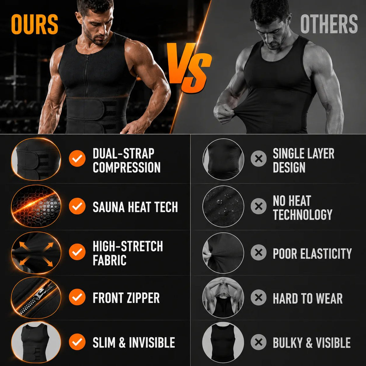 CoreForge – Men’s Sweat Sauna Shaper Vest