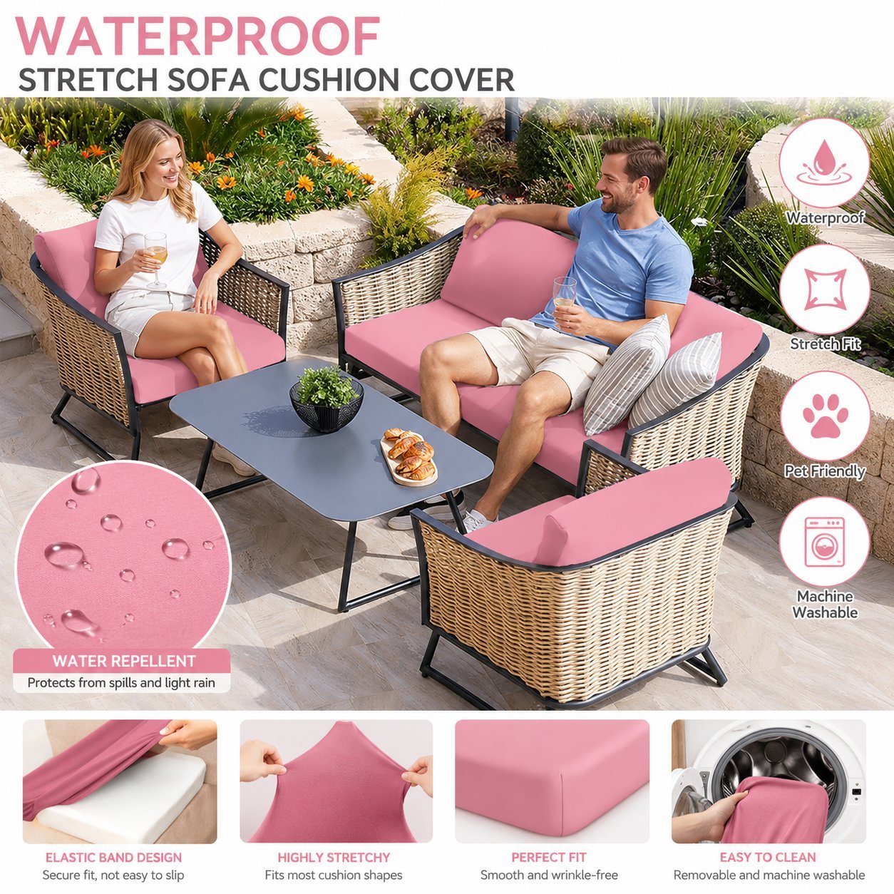 CushionLuxe – Stretch Sofa & Outdoor Cushion Covers