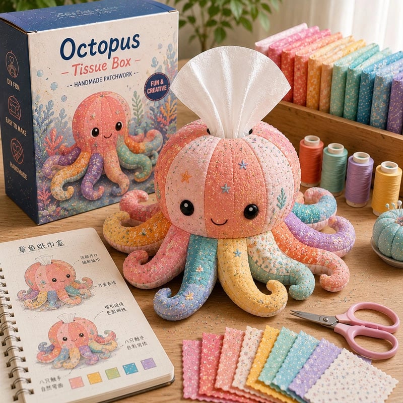 CraftHaven – DIY Quilted Sea Animal Tissue Box Kit