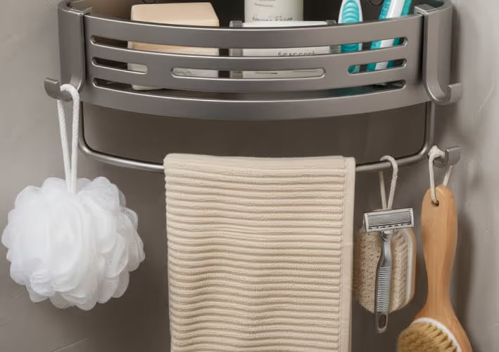 AquaVault – Triangle Suction Cup Shower Caddy