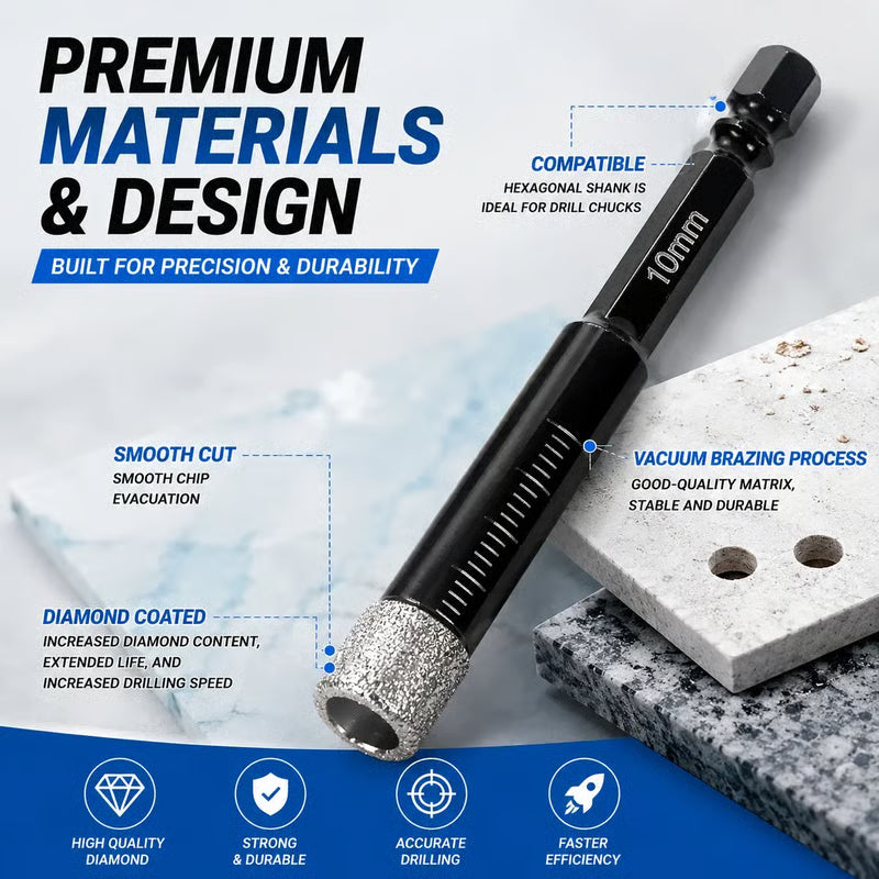 ForgeVanta – 6-Piece Diamond Tile & Stone Drill Bit Set